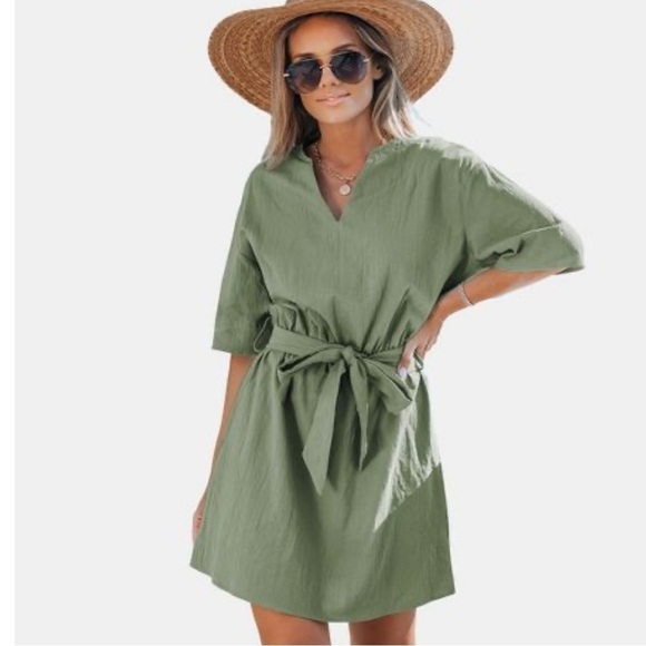 Cupshe Dresses & Skirts - Women's Casual Belted V-neck Mini
Dress - new